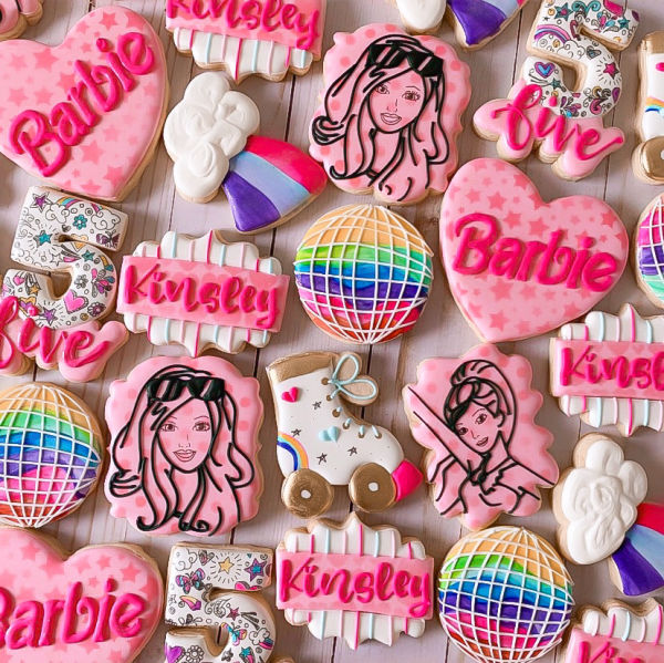 Barbie decorated cookies hotsell